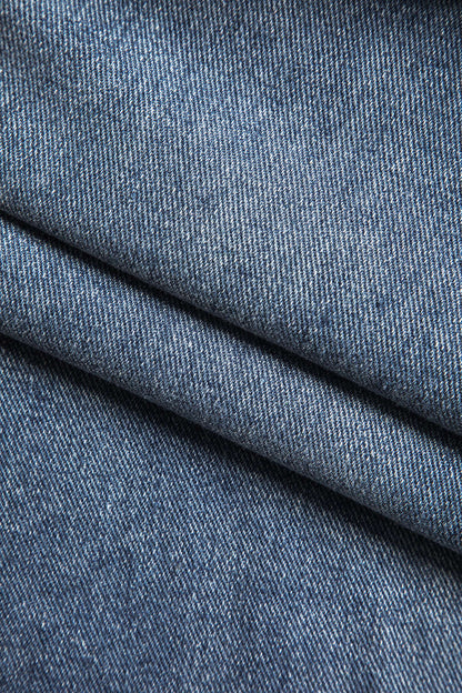 High-Waisted Side Ribbon Denim Pants