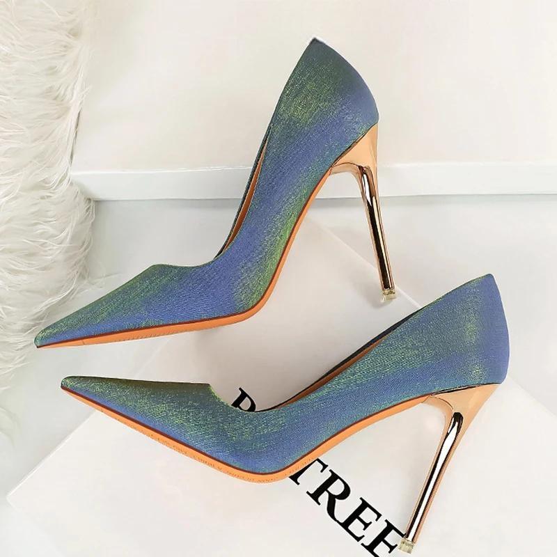 Satin Cloth Stiletto High Heel Women Pumps