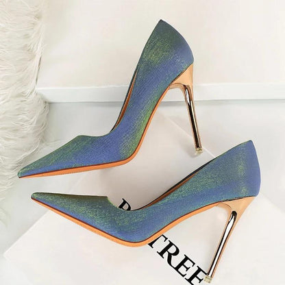 Satin Cloth Stiletto High Heel Women Pumps