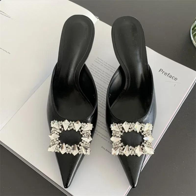 Crystal Buckle Slingback Pumps Slipper for Women