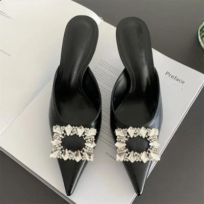 Crystal Buckle Slingback Pumps Slipper for Women