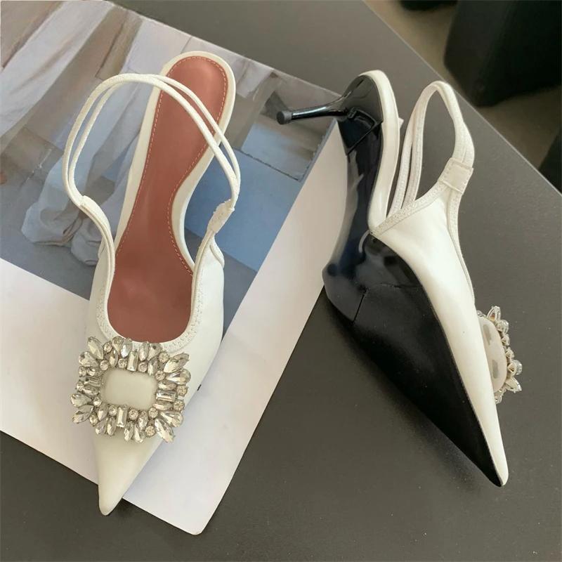 CRYSTAL Women Pumps Shoes with Thin Heels for Summer Fashion