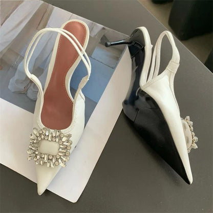 CRYSTAL Women Pumps Shoes with Thin Heels for Summer Fashion