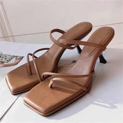 Summer Slipper Low Thin Heel Peep Toe Sandal for Women
