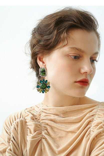 Emerald Gem Dangle Earrings