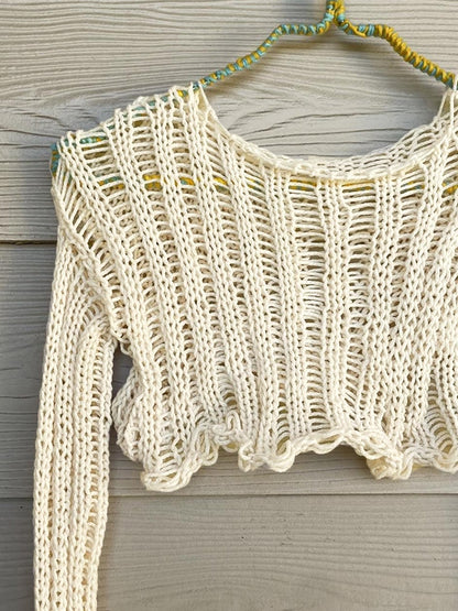 Short Cutout Crop Smock Crochet Top