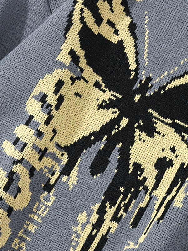 Oversized Butterfly Jacquard Sweater