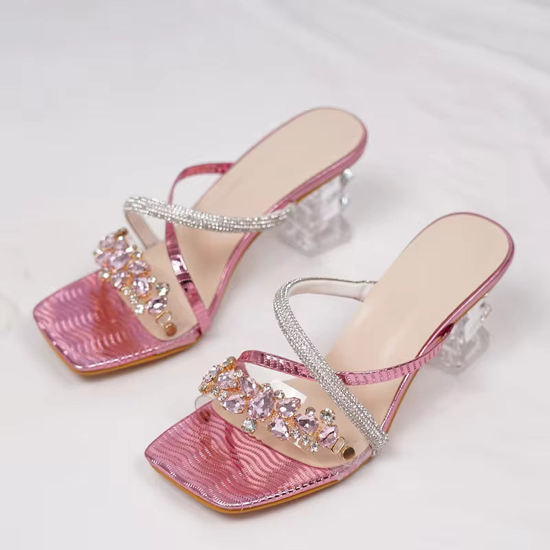 Crystal Clear High Heel Sandals for Women