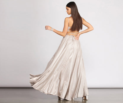 Shira Shine Lace Back Gown