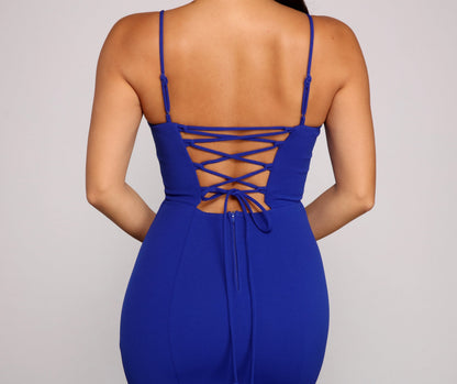 Leighton Formal Lace-Up Crepe Dress