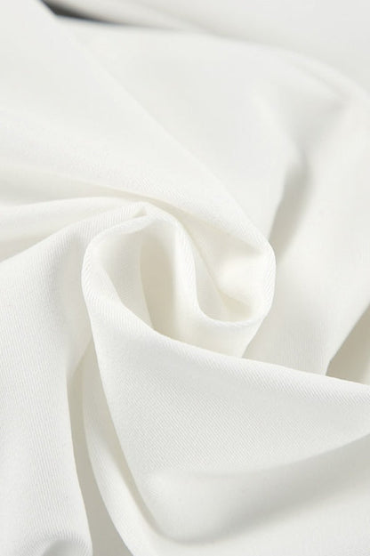 Off Shoulder Ruffled Satin Blouse