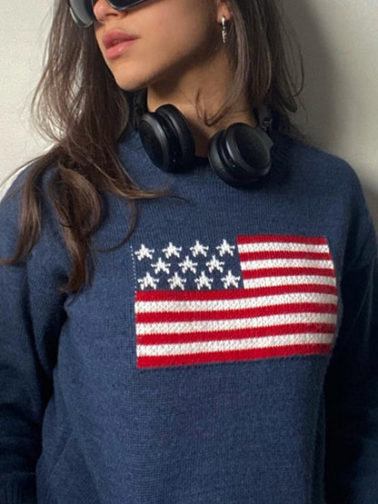 Retro Flag Jacquard Sweater