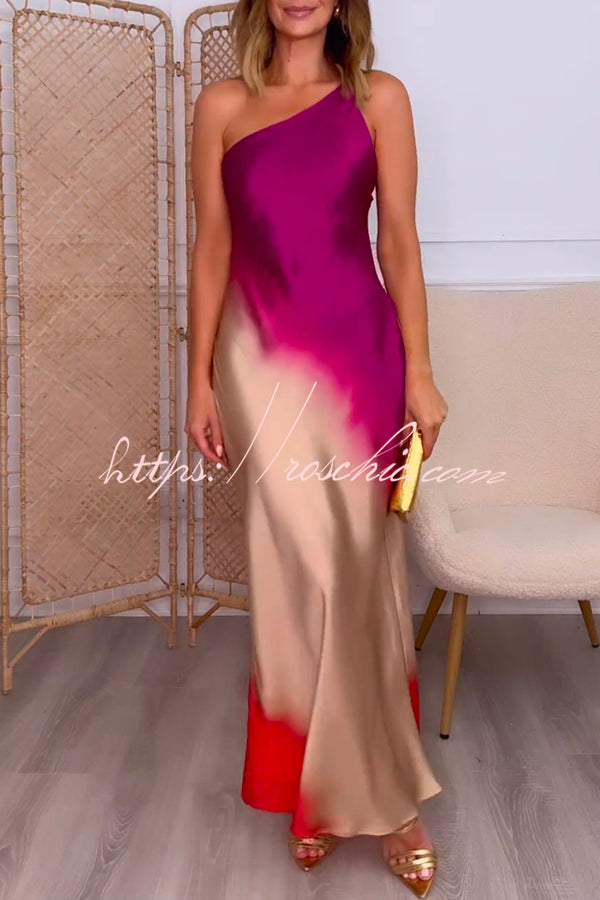 High Waisted Tie Dye Tie Back Pullover Maxi Dress