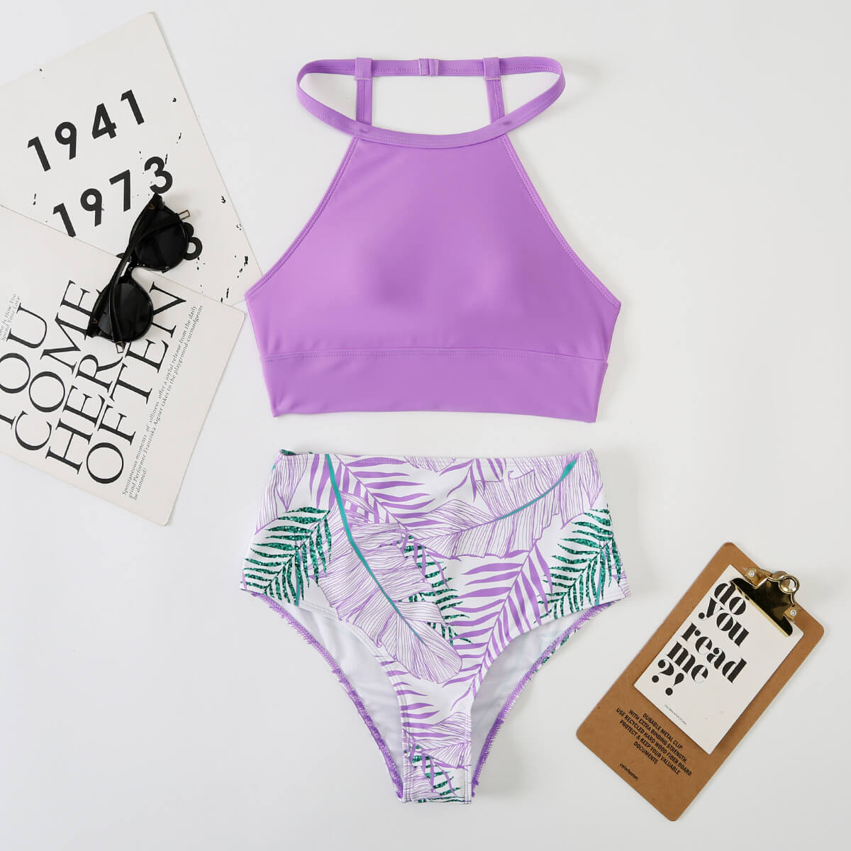Justina® | High neck bikini top with hot thong