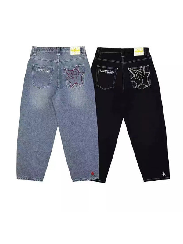 Trendy Fashion Simple Straight Style Boyfriend Jeans