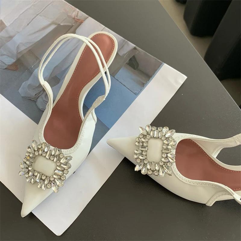 CRYSTAL Women Pumps Shoes with Thin Heels for Summer Fashion