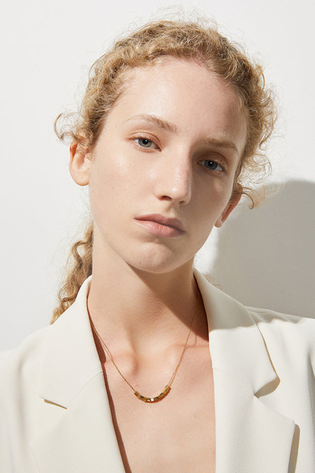 Sugar Cube Necklace in Gold