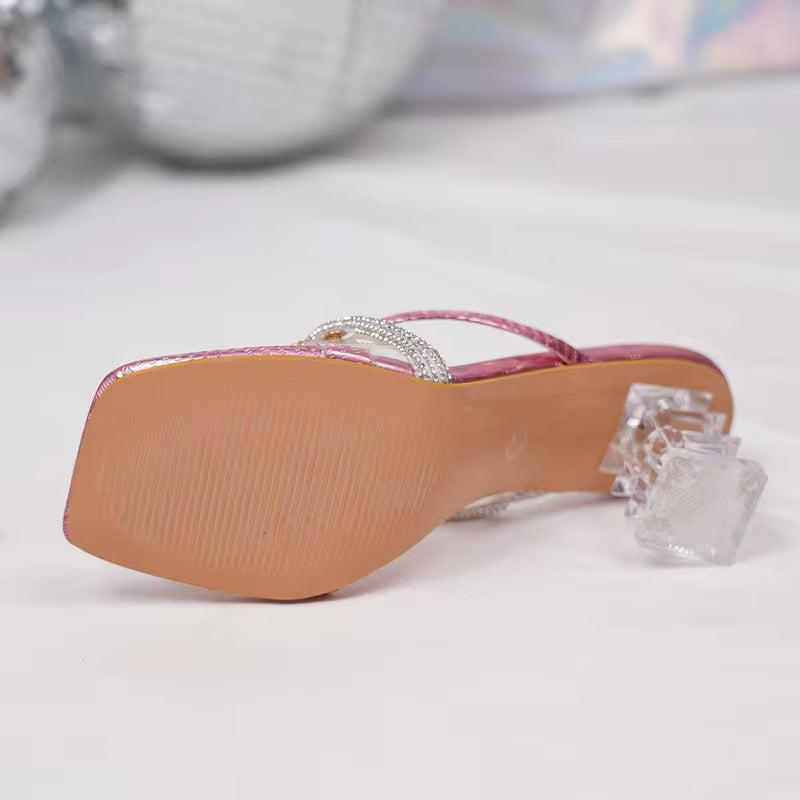 Crystal Clear High Heel Sandals for Women