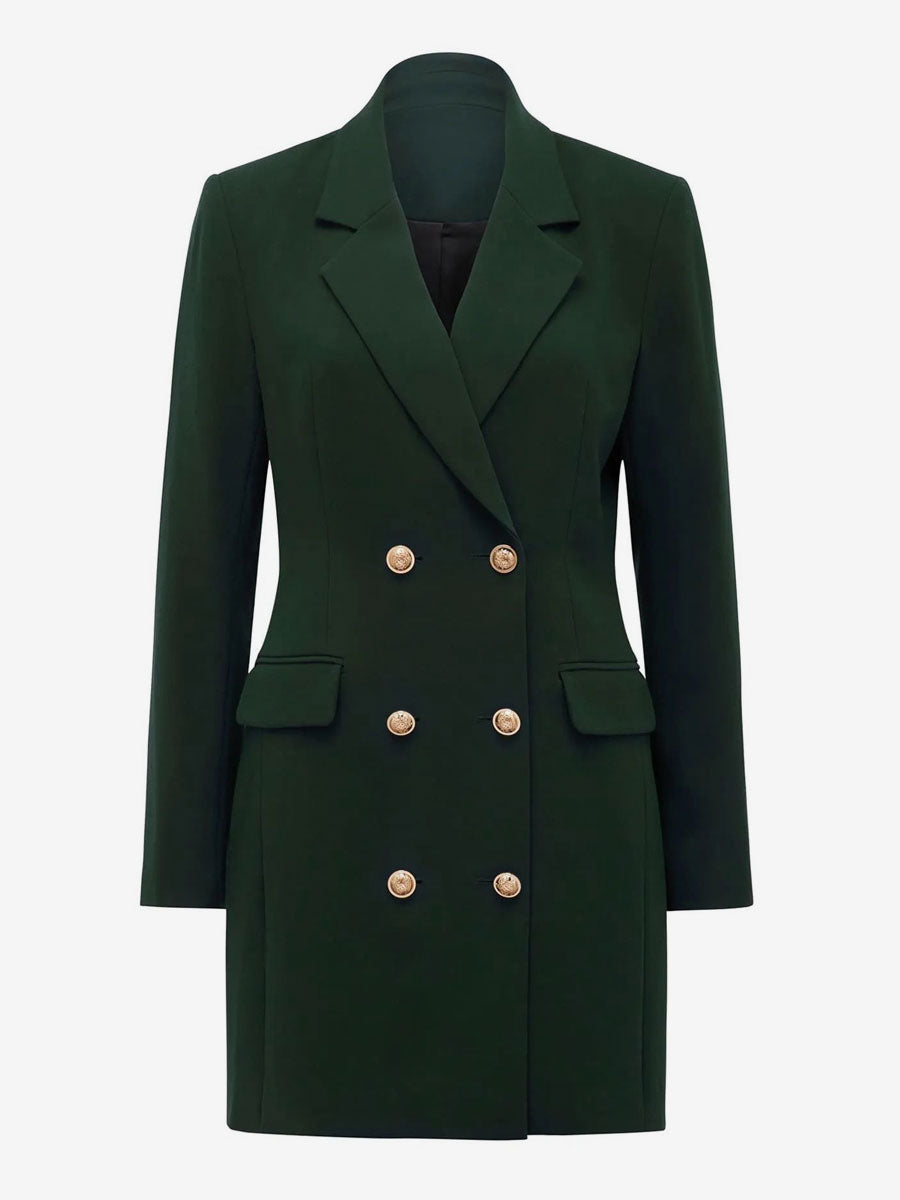 BlazerJacket For Women Turndown Collar Long Sleeves Mini Dresses