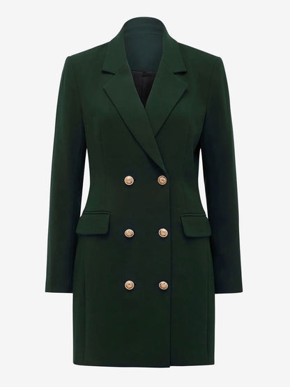 BlazerJacket For Women Turndown Collar Long Sleeves Mini Dresses