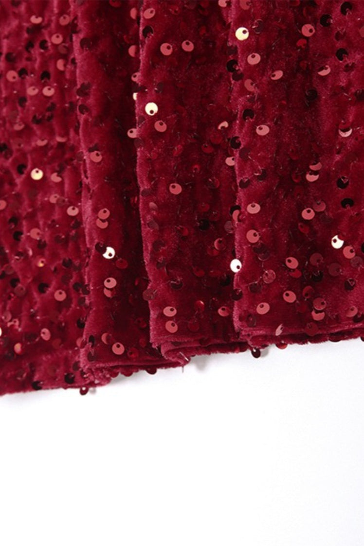 Solid Sequin High Waist Bodycon Pencil Skirt