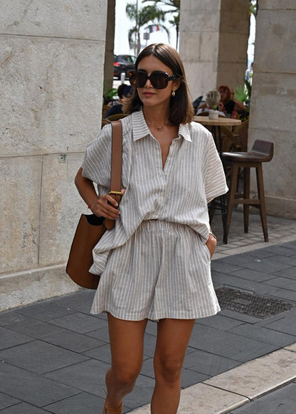 Striped Linen Two-Piece Set Relaxed Summer Staple