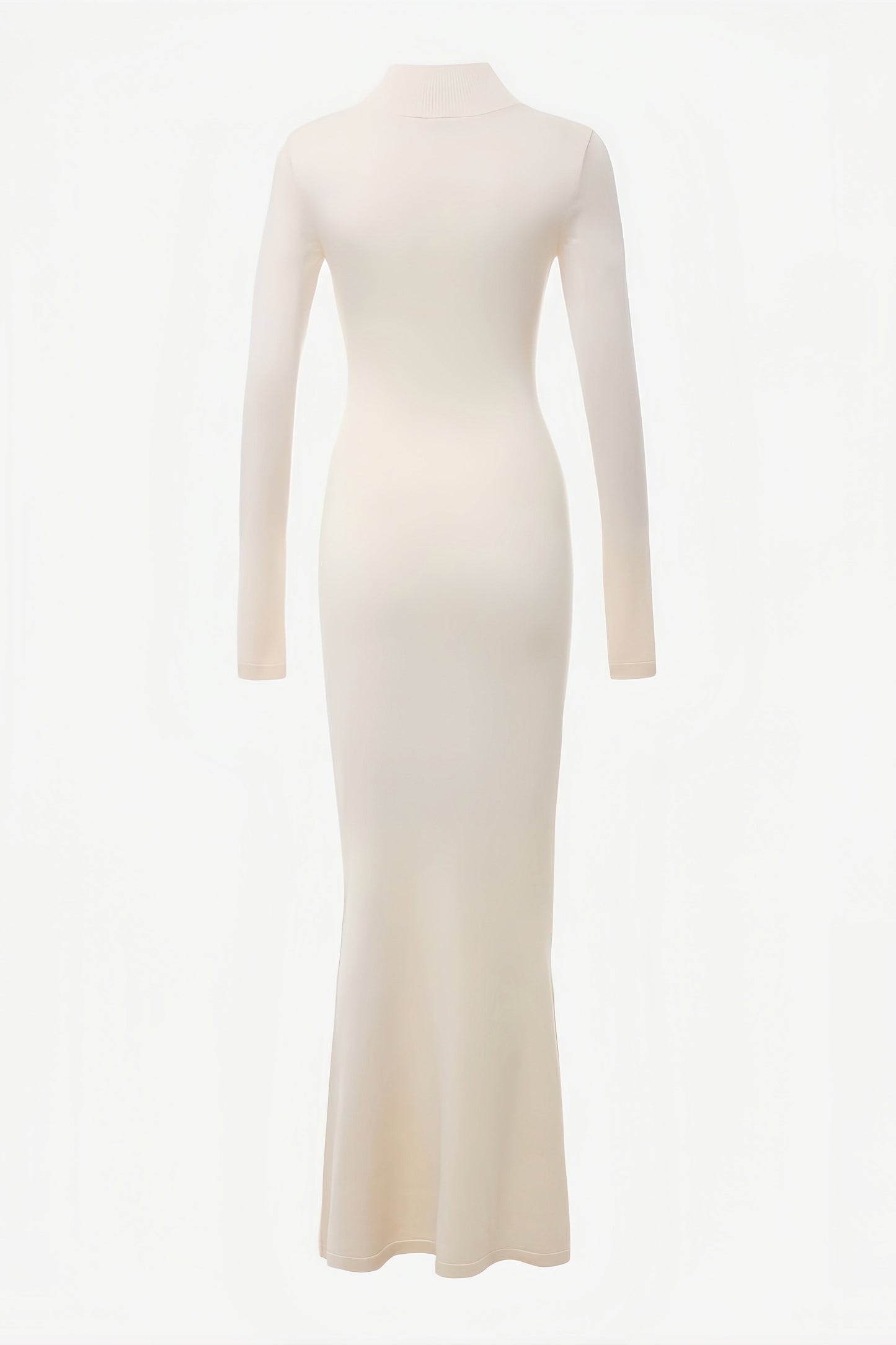 Satu White Knit Fishtail Maxi Dress