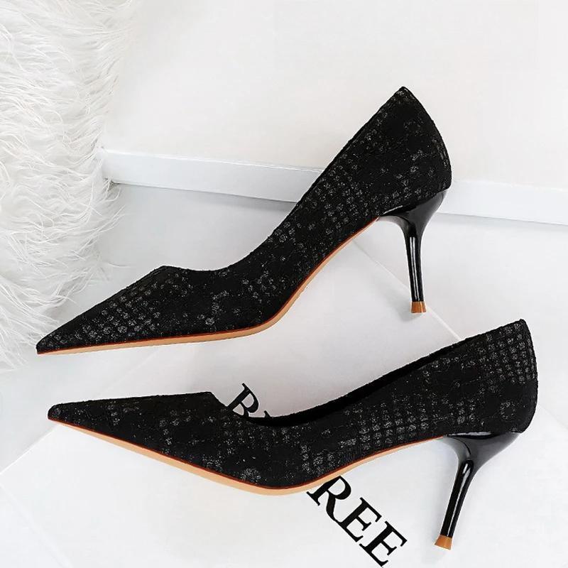 Satin Cloth Stiletto High Heel Women Pumps