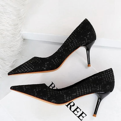 Satin Cloth Stiletto High Heel Women Pumps