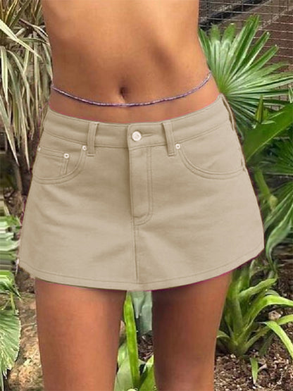 Vintage Blue Micro Denim Skirts