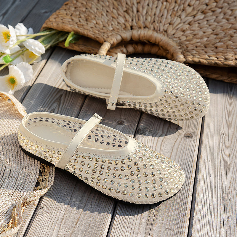 Fashionable Rhinestone Elegant French Buckle Sandals