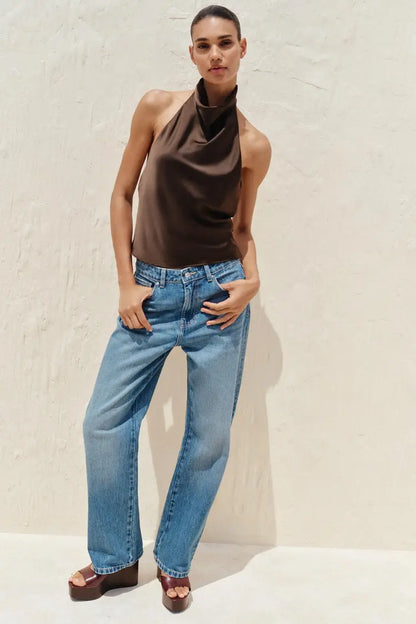 Noor Satin Neck Top