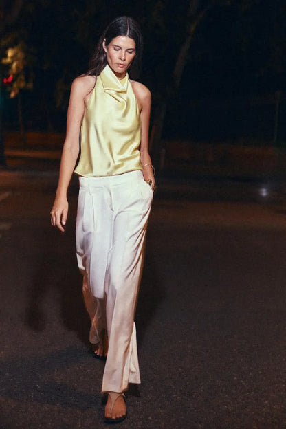 Noor Satin Neck Top