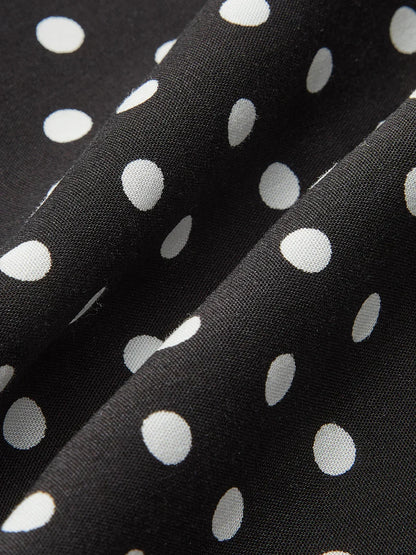 Polka Dot Lace-Trim Dress