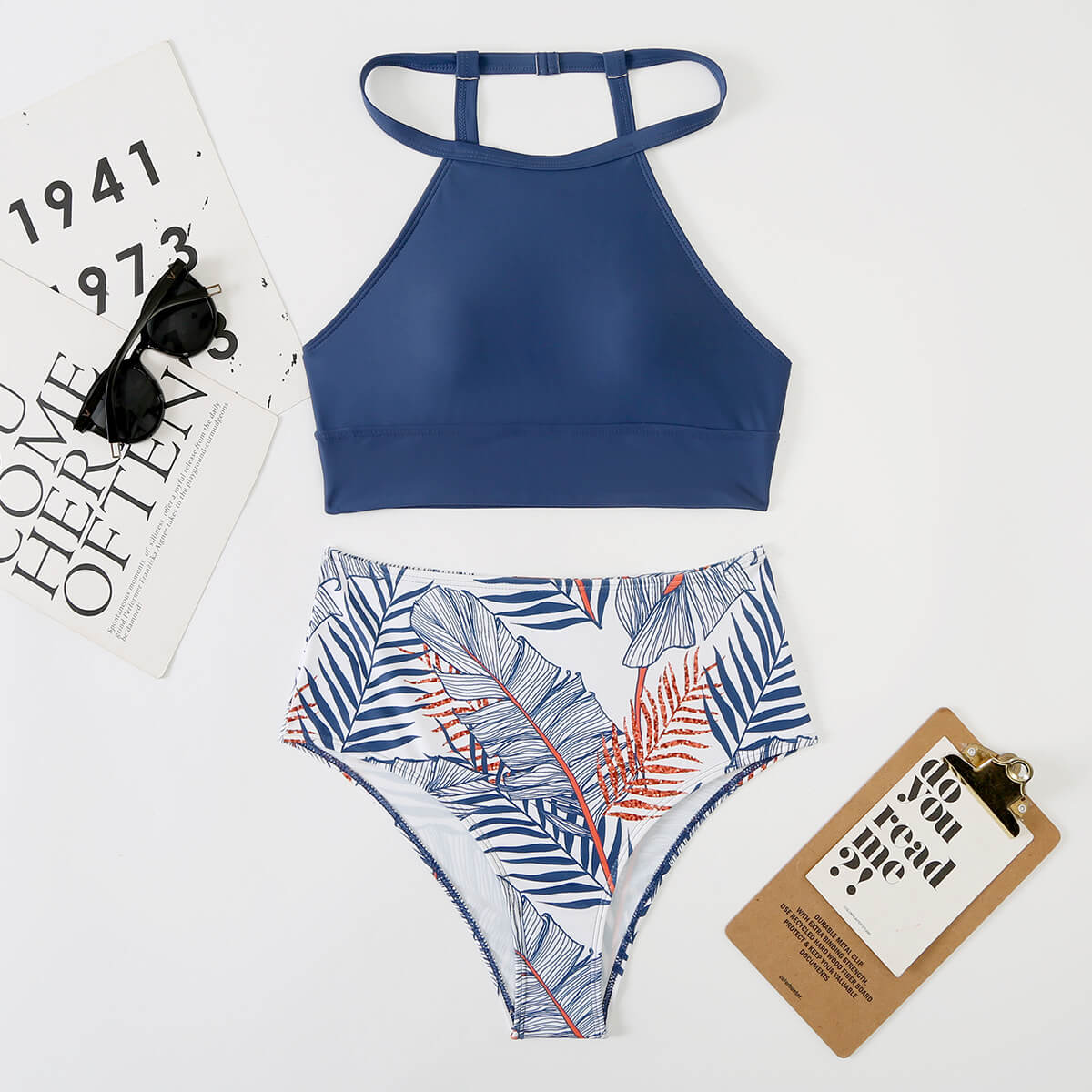 Justina® | High neck bikini top with hot thong