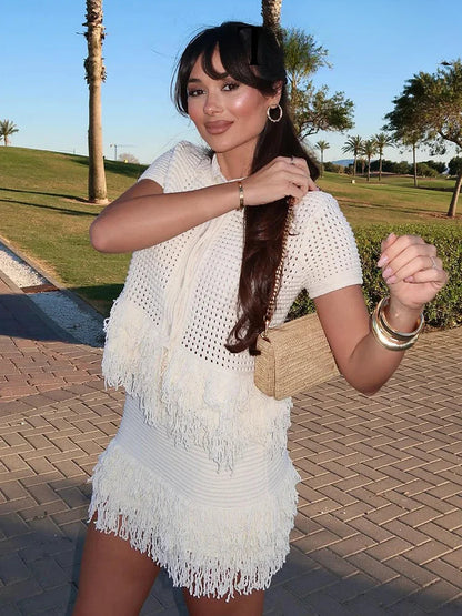 Sling Vest High Waist Skirt Two Piece Set