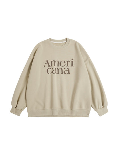 Contrast Color Letter Print Oversized Sweatshirt