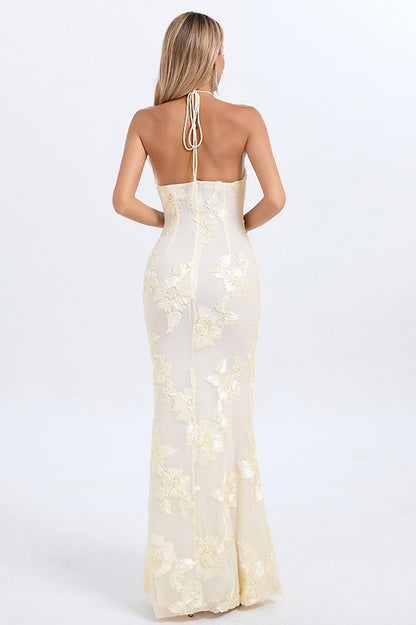 | Floral Foil Print Maxi Dress