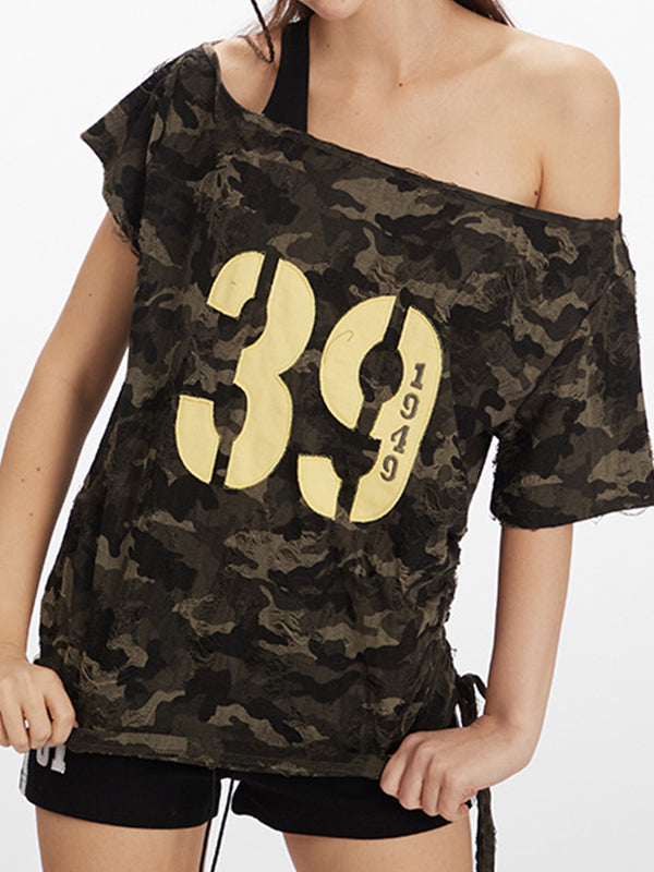 One Shoulder Oversized Short Sleeve Tee