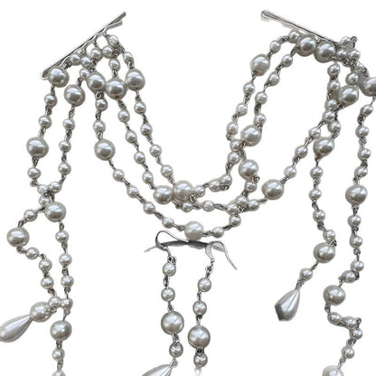 Stylish and Elegant Pearl Tassel Hair Accessories