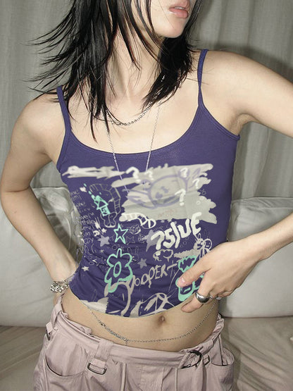 Street Graffiti Print Cami Top