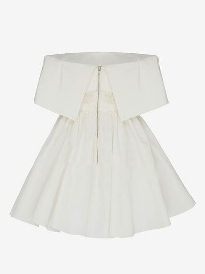 Short Party Dresses White Off The Shoulder Semi Formal Mini Dress