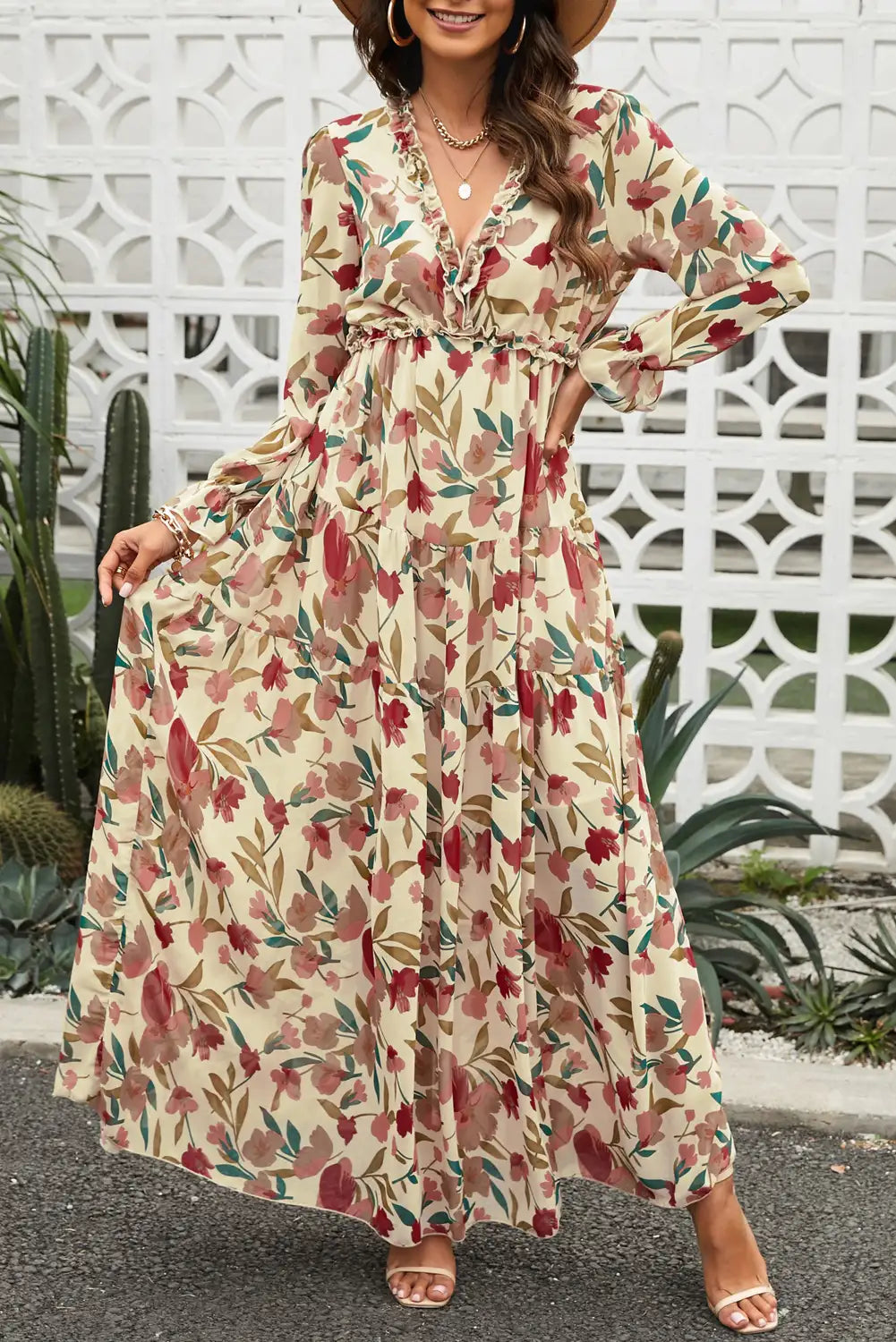 bohemian wild lotus maxi dress