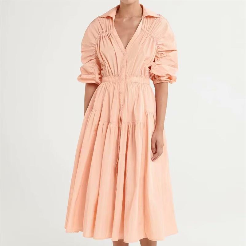 Summer Sexy Hollow Out Cutout V Neck Midi Dress Women – Lightly Mature Design