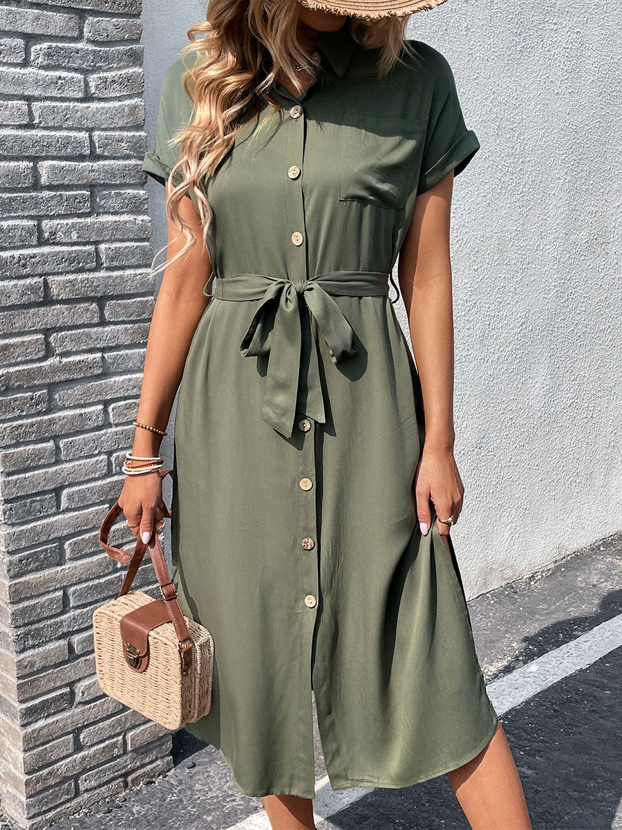 Shirt Hunter Short Sleeves Midi Dress