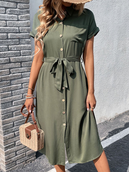 Shirt Hunter Short Sleeves Midi Dress