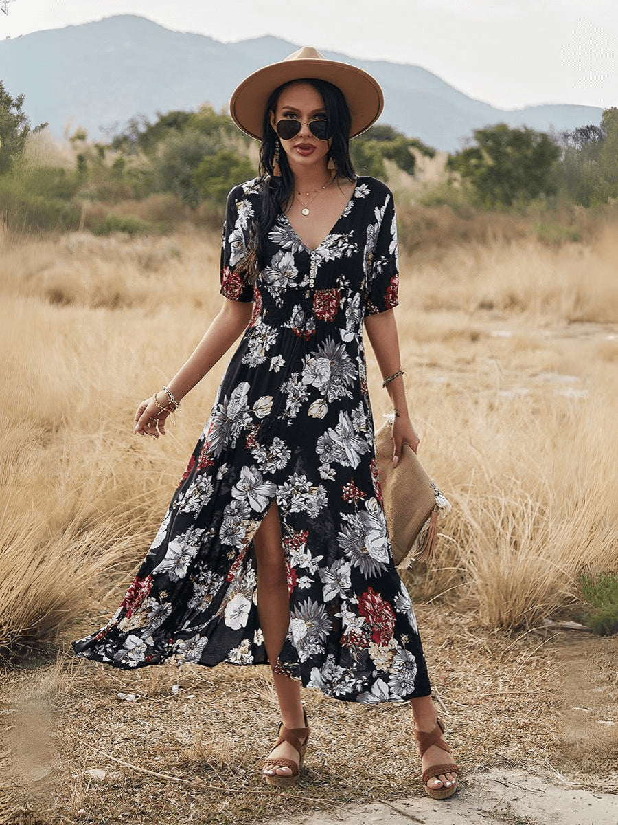 Celestina Floral Print Midi Dress
