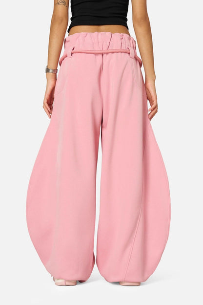 Tie Waist Relaxed Wide Leg Long Pants