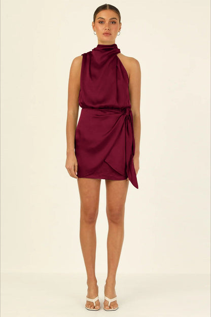 Halter Satin Silk Dress