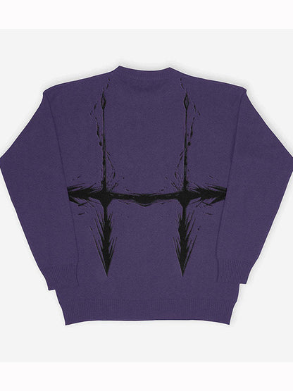 Abstract Print Oversized Sweaters